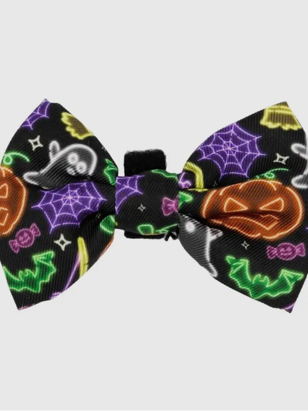 Halloween Neon Print Dog Bow Tie Collar Accessory - Black